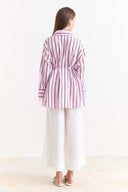 Lace Detail Striped Shirt