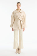 Belted Jacket with Flap Pockets