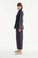 Denim Suit with Metal Button Detail