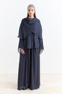 Shoulder Pleat Detail Yoryo Chiffon Pants Set