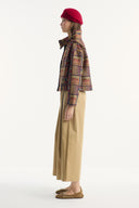Ethnic Patterned Jacket with Collar Bow and Gold Buttons