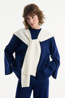 Sweater-Look Knitted Wrap Scarf