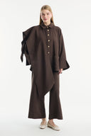 Shawl Collar Detail Trouser Set