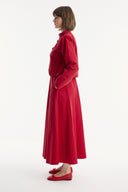 Skirt Set with Asymmetric Button Detail