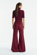 Flared Suede Pants