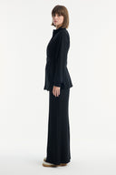 Belted Detail Stand-Up Collar Relaxed Trouser Set