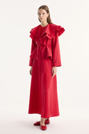 Jacket and Ruffle-Detail Skirt Set