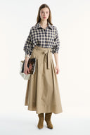 Belted Pleated Skirt