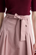 Belted Pleated Skirt