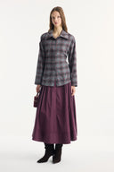 Plaid Shirt with Waist-Defining Detail