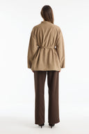 Accessory Loop Detail Stand-Up Collar Jacket