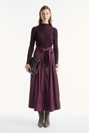 Belted Pleated Skirt