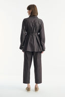 Denim Suit with Metal Button Detail