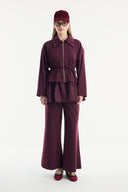 Ruffled Look Zippered Pants Set