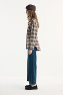 Plaid Shirt with Waist-Defining Detail