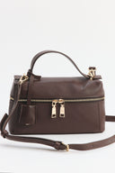 Liva Zipper Detailed Leather Shoulder Bag