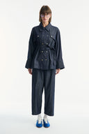 Denim Set with Metal Button Detail