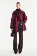 Parka with Contrast Collar and Trim Detail