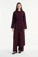 Basic Knit Co-ord Set with Slit Detail Trousers