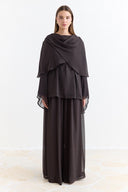 Shoulder Pleat Detail Yoryo Chiffon Pants Set