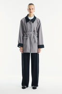 Parka with Contrast Collar and Tape Detail