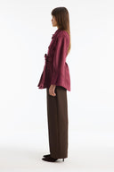 Jacket with Pockets and Waist Belt