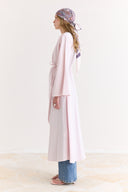 Draped Abaya Dress with Padded Shoulders and Wrap Closure