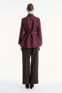 Liora Contrast Collar Suede Jacket