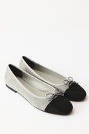 Genuine Suede Ballet Flats with Bow Detail