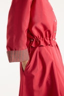 Plaid Detail Skirt Set - Red