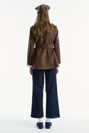 Liora Contrast Collar Suede Jacket