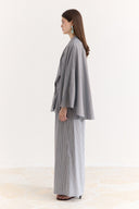 Jacket Collar Striped Trouser Set