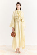 Front and Sleeve Ruffle Dress