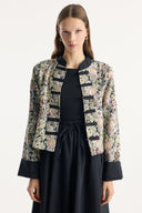 Floral Pattern Jacket and Skirt Set