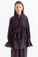 Ruffle-Sleeve Trouser Set