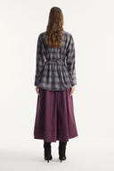 Plaid Shirt with Waist-Defining Detail
