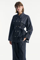 Denim Set with Metal Button Detail