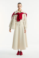 Wide Collar Zippered Scuba Skirt Set