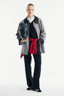 Parka with Contrast Collar and Tape Detail