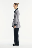Parka with Contrast Collar and Tape Detail
