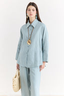 Organic Linen Shirt with Sleeve Cuff Detail