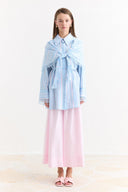 Lace-Detail Striped Shirt