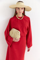 Wide Sleeve Detail Linen Dress