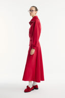 Wide Collar Zippered Scuba Skirt Set