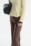 Flared Suede Pants