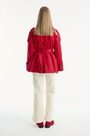 Epaulette Detail Short Trench Coat