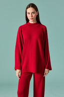 Knit Pants Set with Shawl Detail