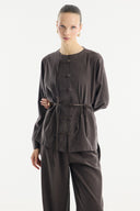 Button-Detailed Trousers Set