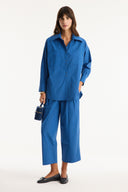 Pocket Detail Button-Up Shirt and Trousers Set