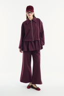 Ruffled Look Zippered Pants Set